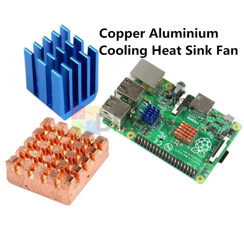 Copper Aluminium Cooling Heat Sink Fan Kit For Raspberry Pi 3 Raspberry Pi 2 B+