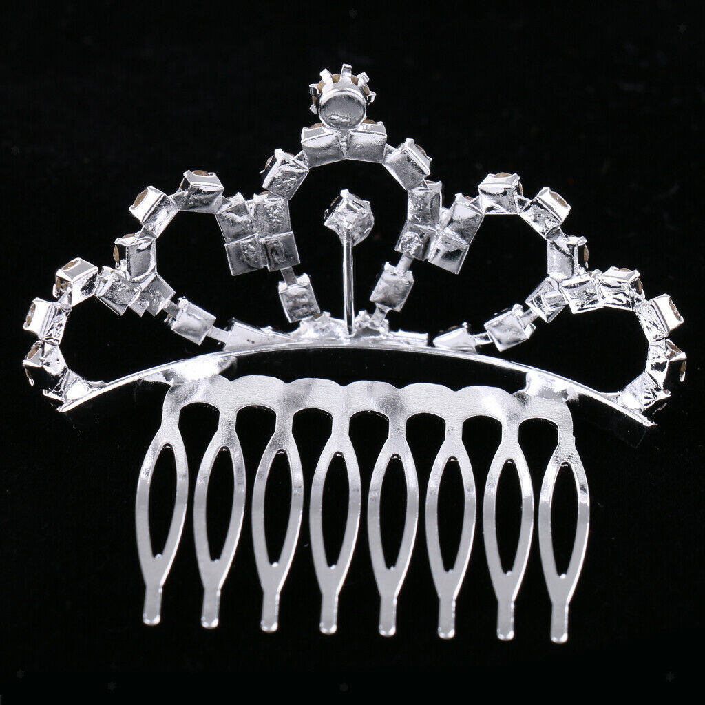 Mini tiara girl crown plug-in comb diamante rhinestone tiara