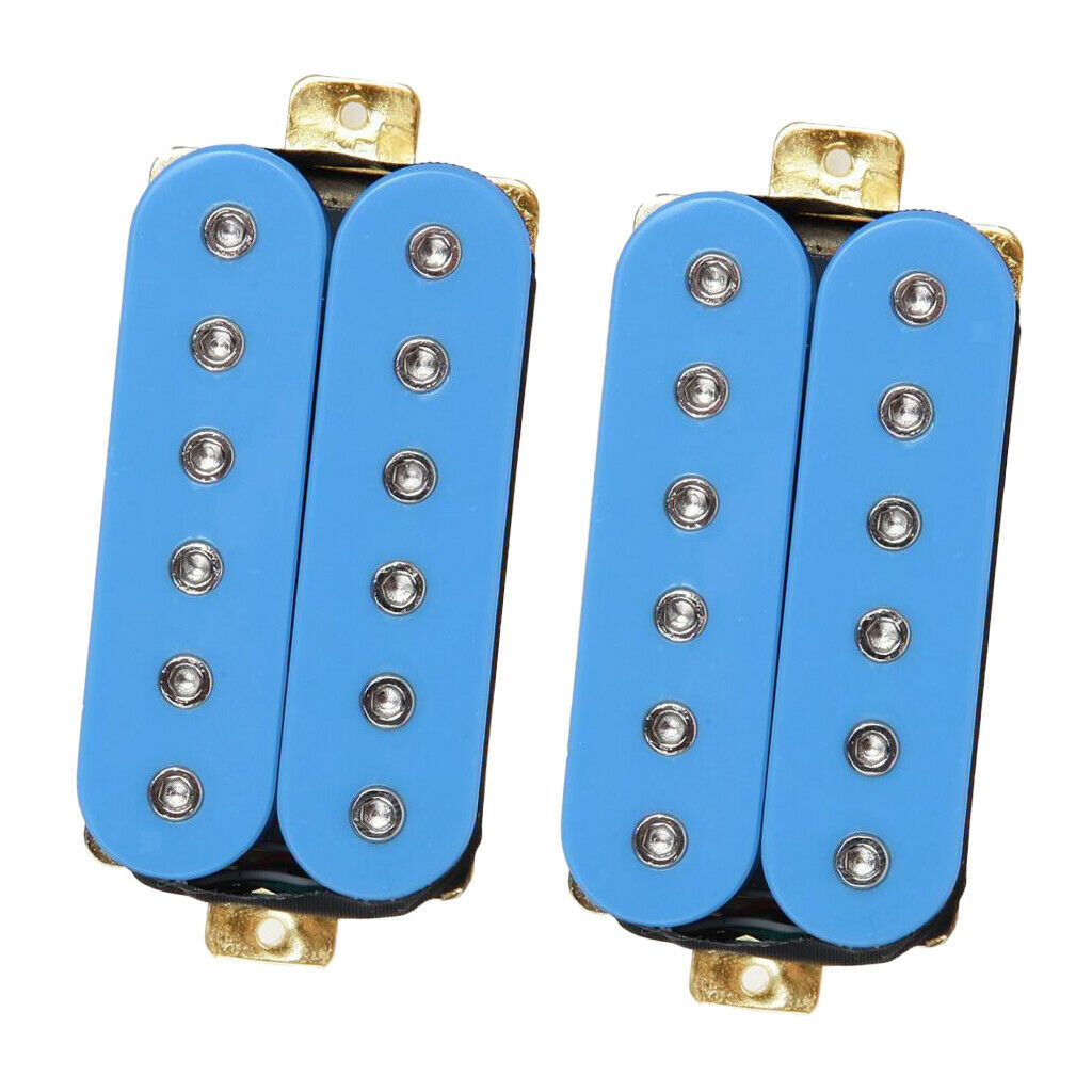 2 Pieces Electric Guitar Double Coil Humbucker Bridge Pickups DIY Kits Blue