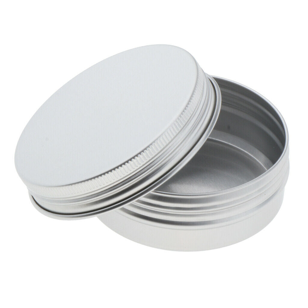 10x Empty Aluminum Tins Lip Balm Storage Jars Salves Containers Cans Case