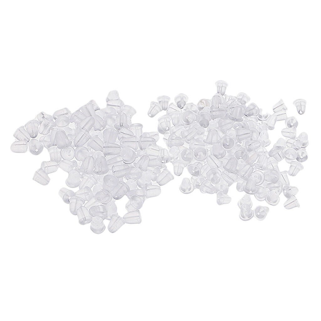 250x Assorted Size Rubber Replacement Earring Backs Bullet Stoppers Earnuts