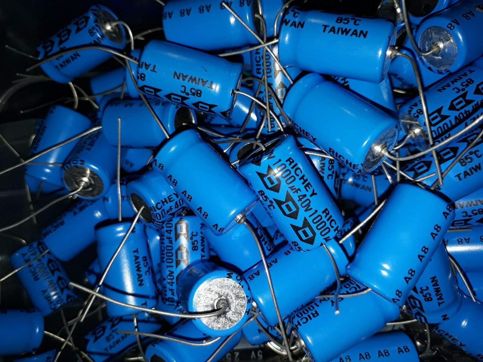 10pcs NOS RICHEY 1000UF 40V AXIAL HQ Caps FOR AUDIO !
