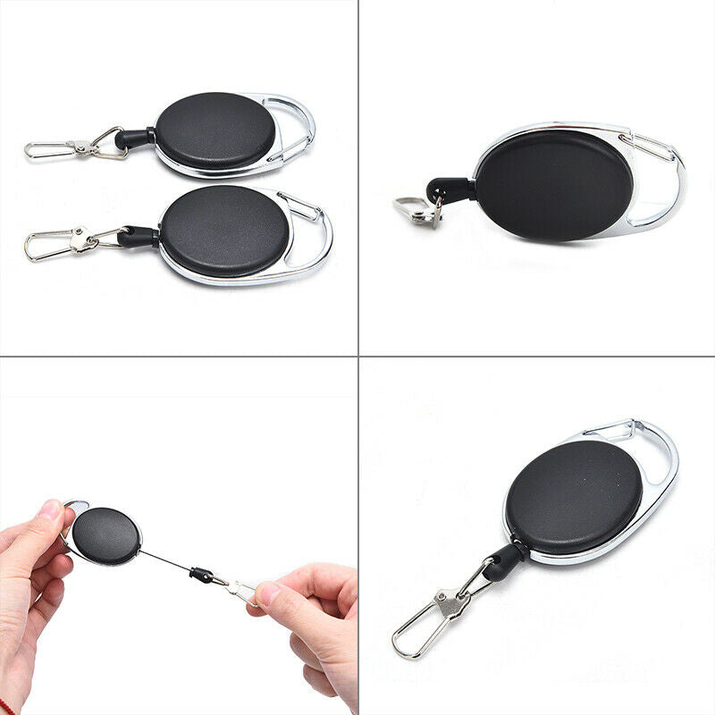 Retractable Keyring Extendable Anti Lost ID Card Holder Key Ch Kt