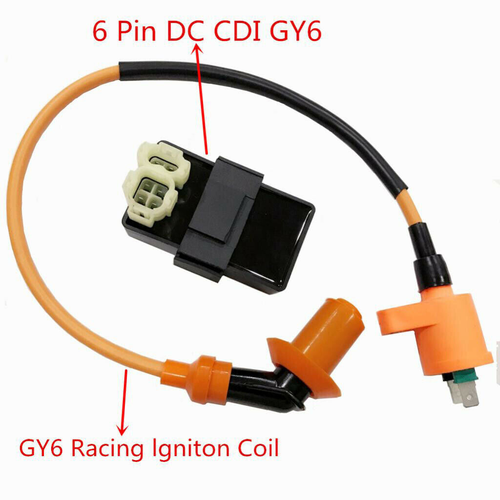 Racing Performance Ignition Coil 6 pin CDI Box 50cc 125cc 150cc Engine Moped