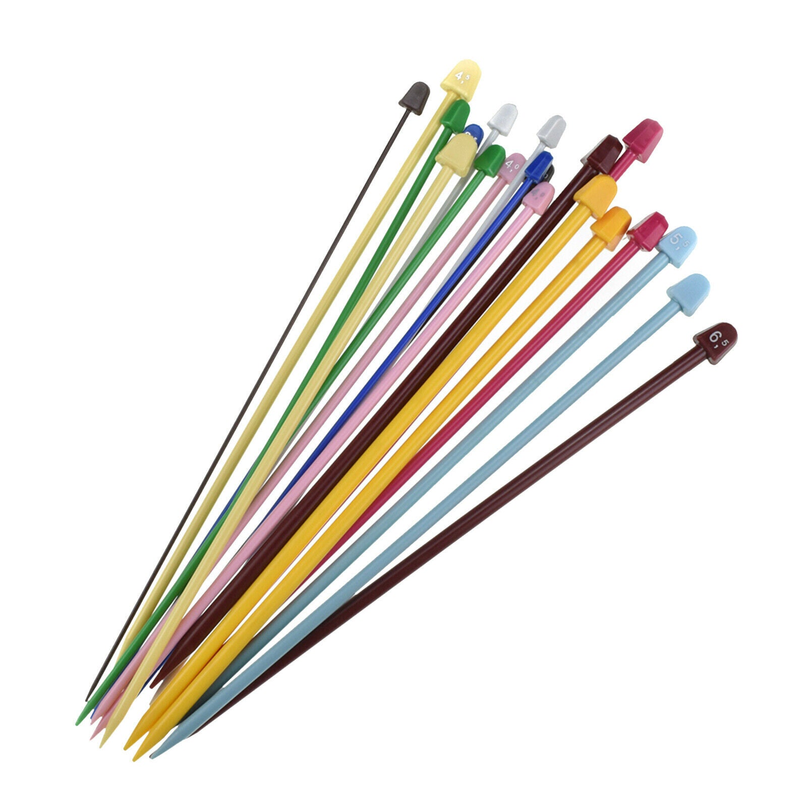 20Pcs Smooth Knitting Needles Set Multicolor Single Pointed Weaving Tool