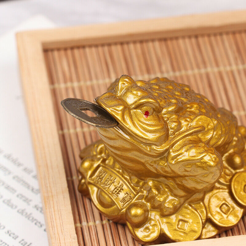 Wealth Golden Frog Toad Coin Chinese Fortune Frog Feng Shui Toad Lucky Or.l8
