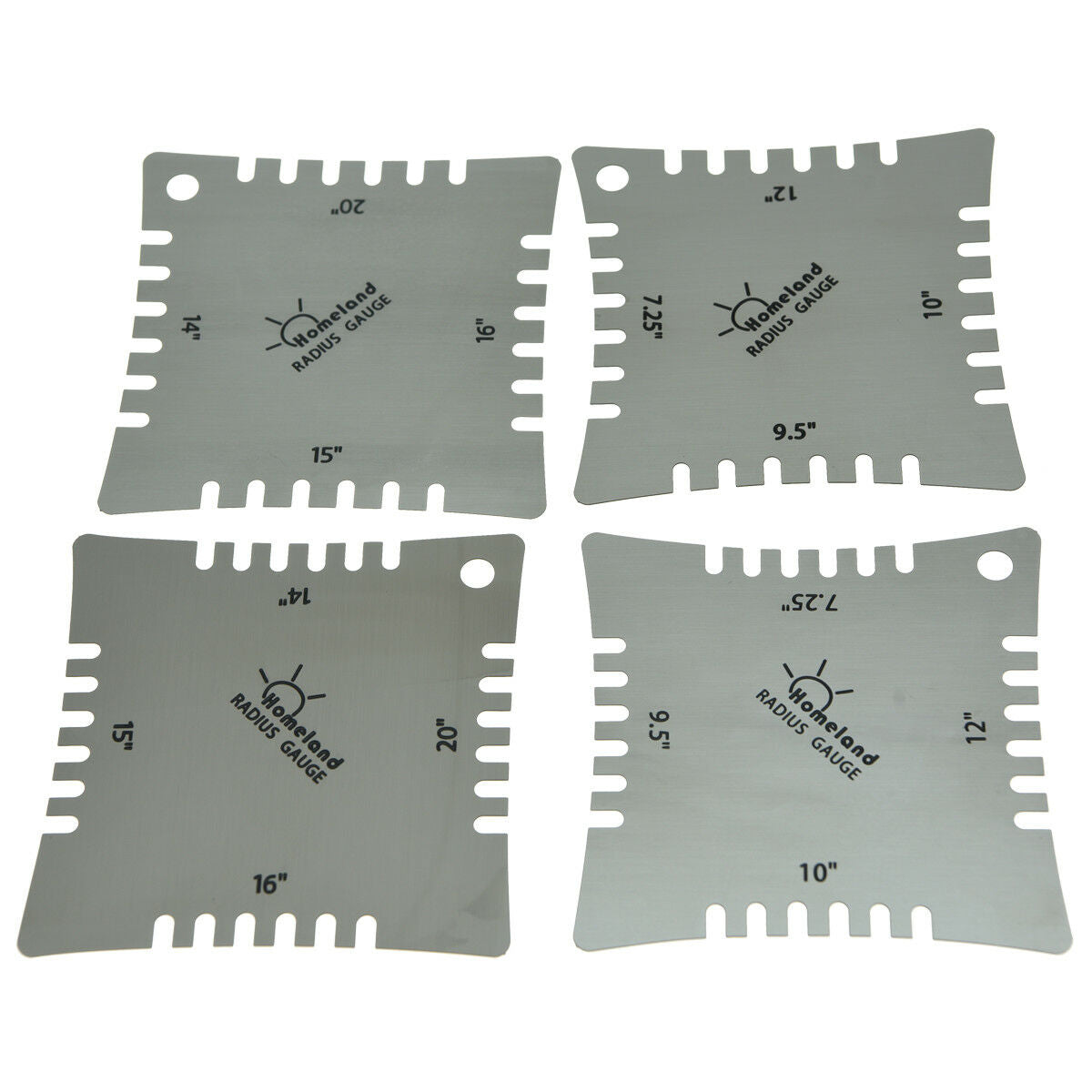 4x Stainless Steel Guitar Notched Radius Gauge Fingerboard Measuring Tool