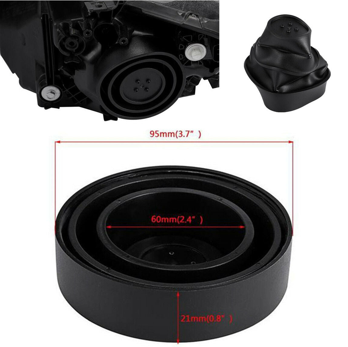 2 Pcs Vehicle Car Headlight LED HID Halogen Kit  Seal Cap Dust Cover Universal