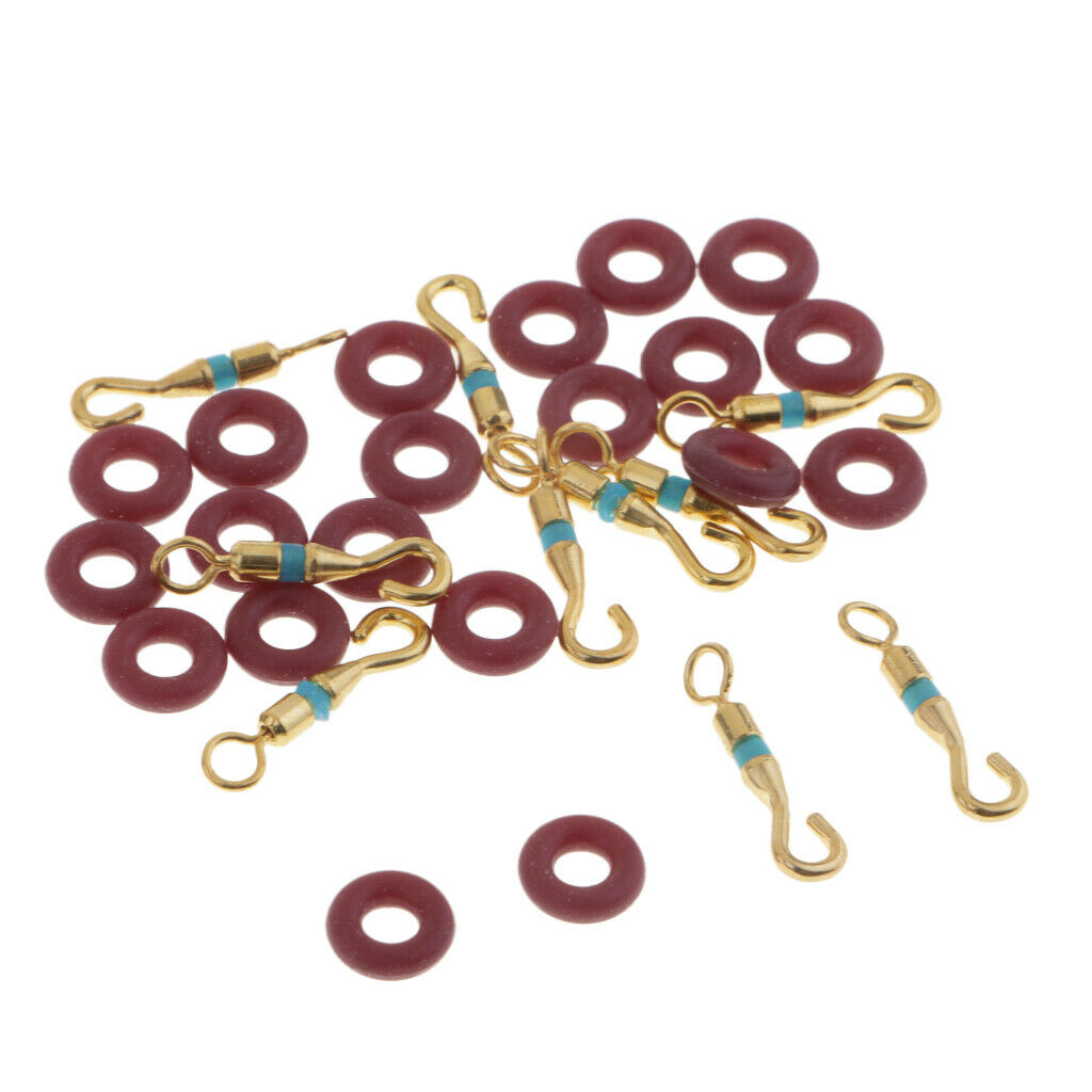 10pcs Opening Swivels + 20pcs O Shaped Rings Fishing Line Connector Buffer L