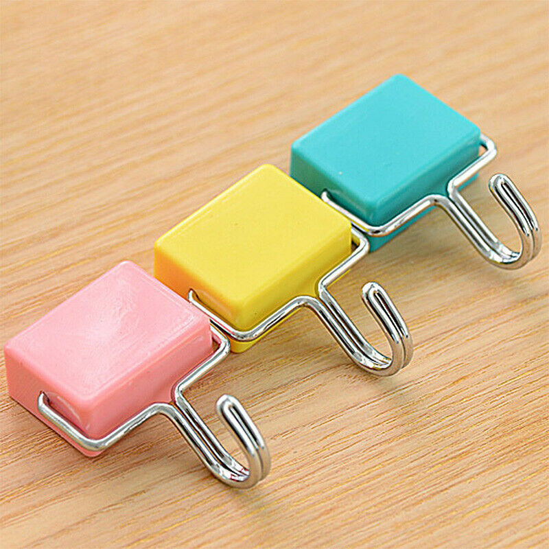 1 PC Strong Magnet Magnetic Sticky Hook Non Trace Stick On Fridge Door Kitchen