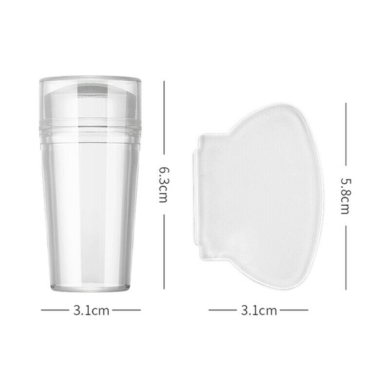 Silicone Transparent Nail Art Stamping Kit French For Manicure Plate StampBDAU