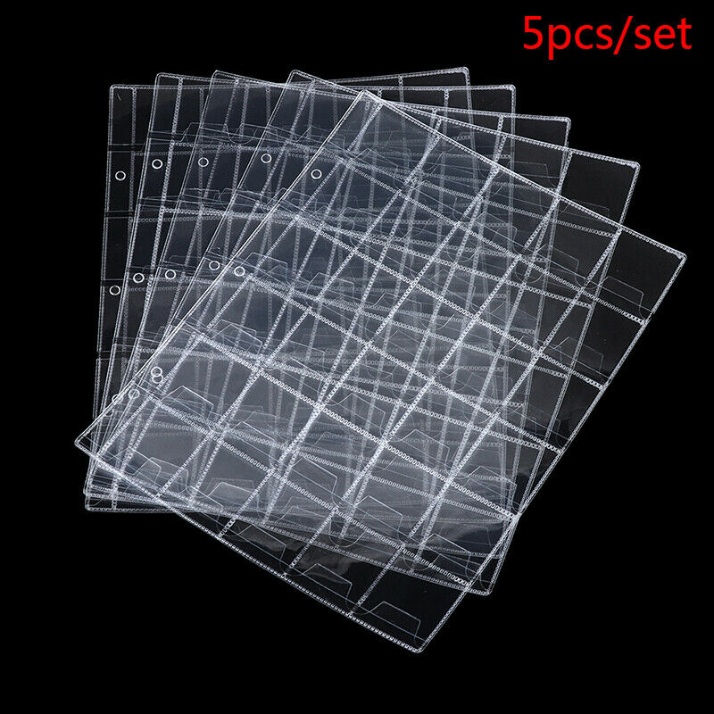 5pcs 30 Pocket Stamps Coin Exhibition Albums Coin Collection Loose-leaf B.l8