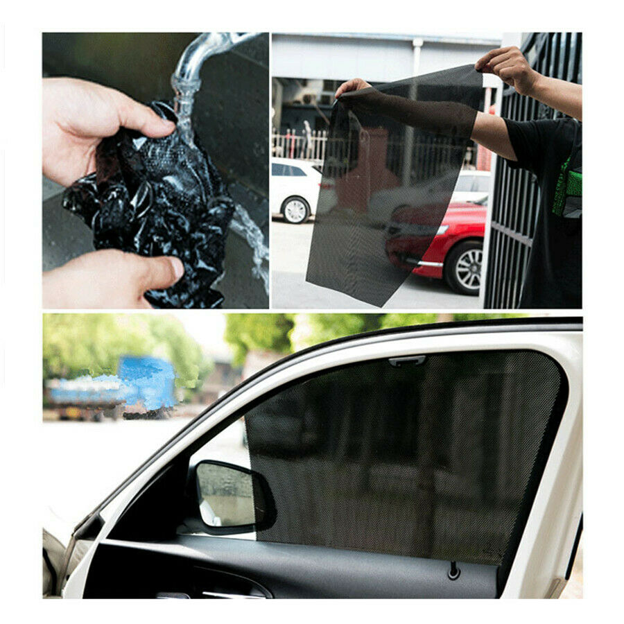 4 Pcs 42x38cm Washable Reusable Car Window Sun Shade Cover Static Cling Screen