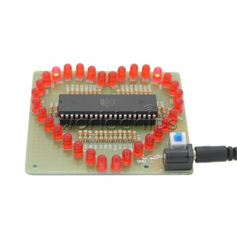 Red DIY Kit Love Heart shaped LED Light Water Electronic Suite Set Gift