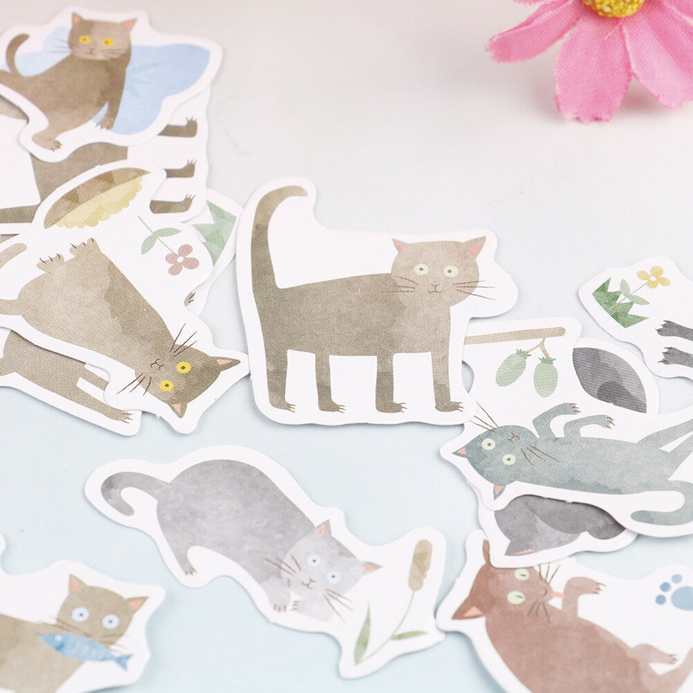 45pcs cat disease paper decor diy diary scrapbooking label sticke.l8