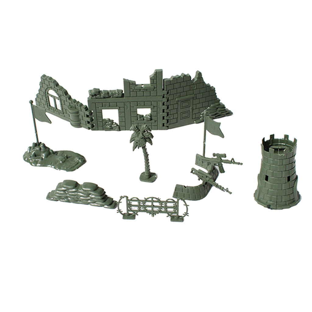 Plastic   Base Playset Blockhouse Blindage Army Soldier Battle Toys