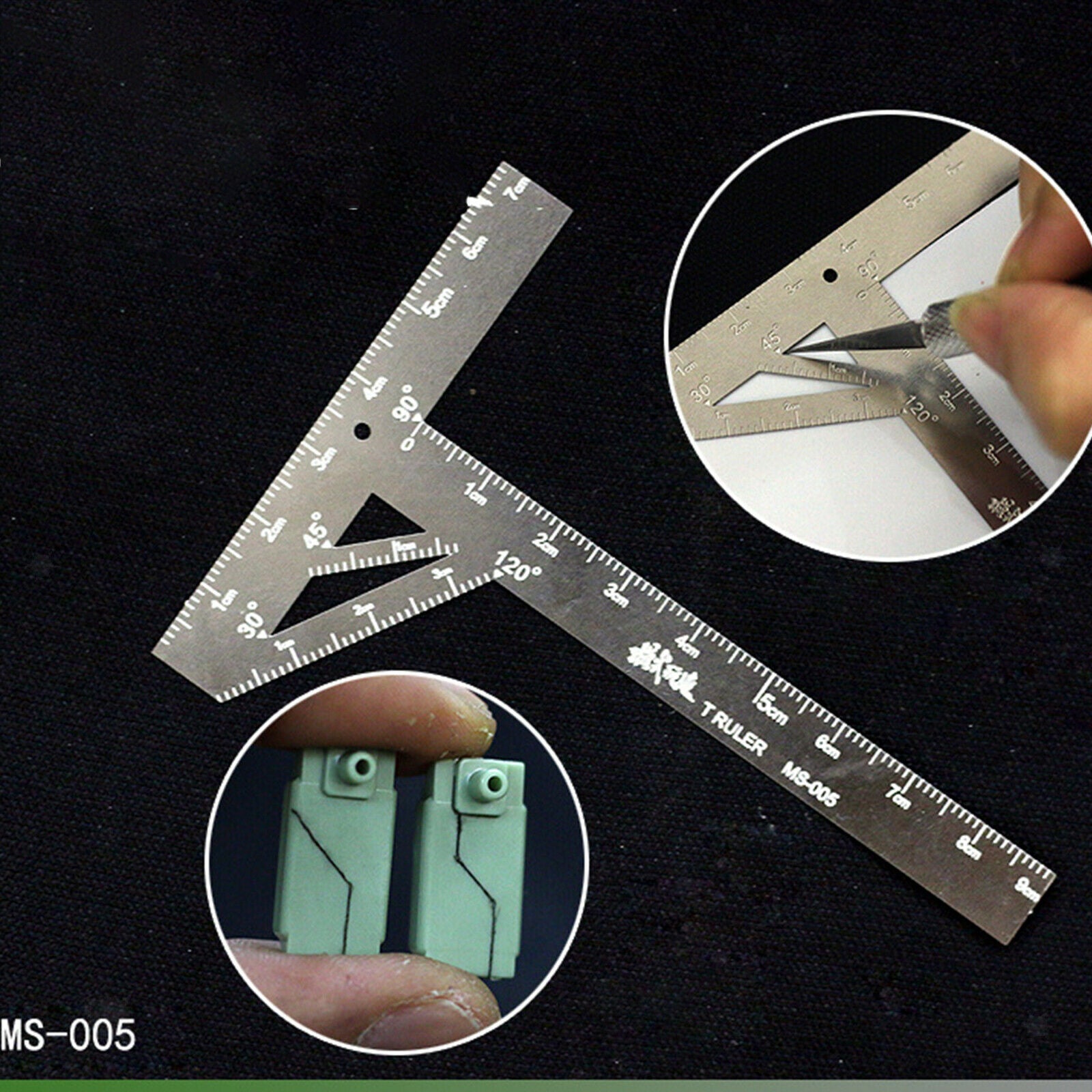 Hobby Stainless Steel T-shaped Ruler Machine Armor Modeling Craft Accessory