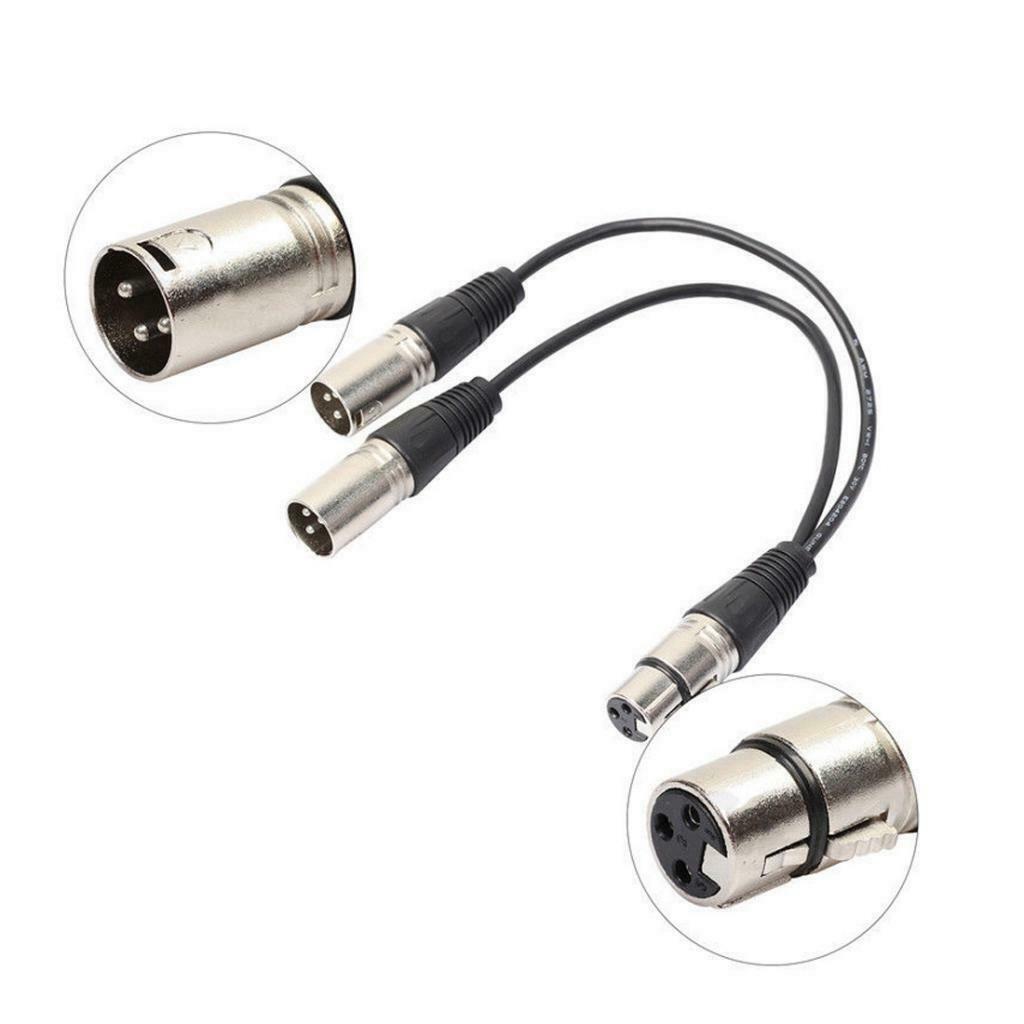 4Pieces 3Pin XLR Female Jack to Double Connector Y Splitter Adapter Cable
