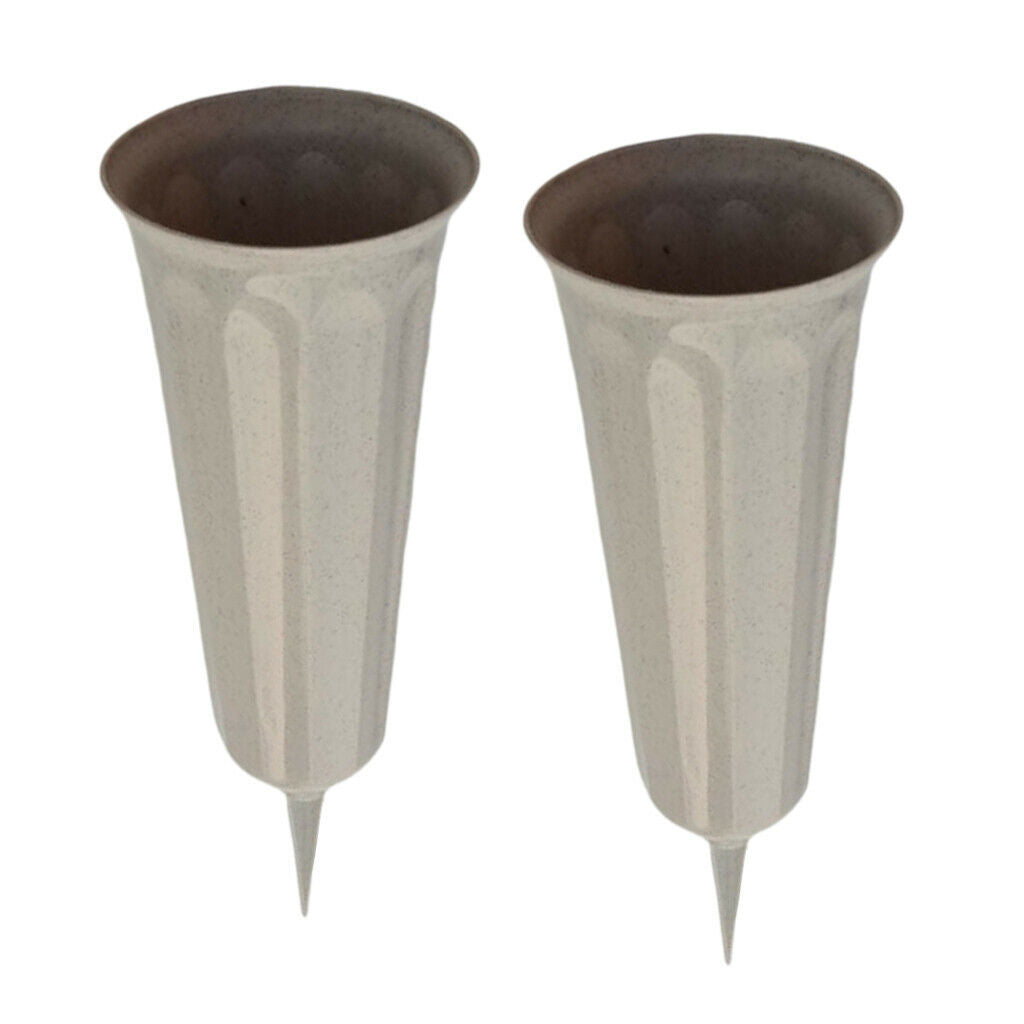 4-Piece 10.2" Stake In Ground Fluted Flower Vases Holder for Lawn Garden