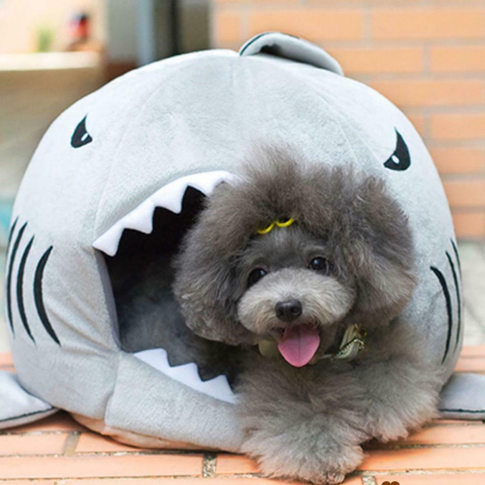 Cat Pet Shark Bed Puppy Dog Cuddly Pillow Mat Nesting Rest Pink