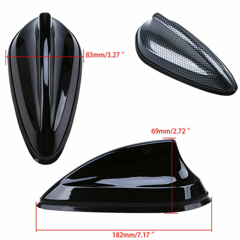 1xCar Shark Fin Antenna Radio FM Signal Aerial Auto Roof Decor-Carbon Fiber Look