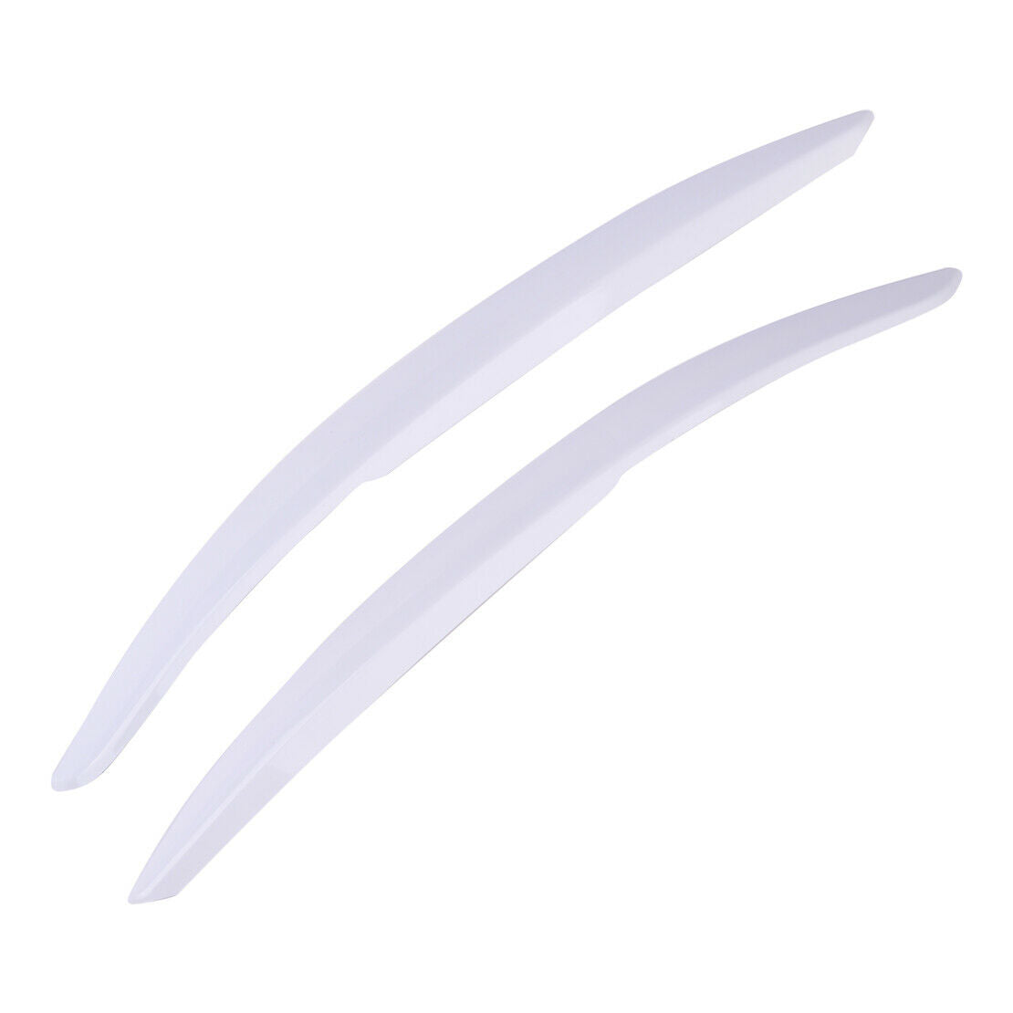Pair White Headlight Eyebrow Eyelid Trim Cover Fit For VW Polo MK5 11-17