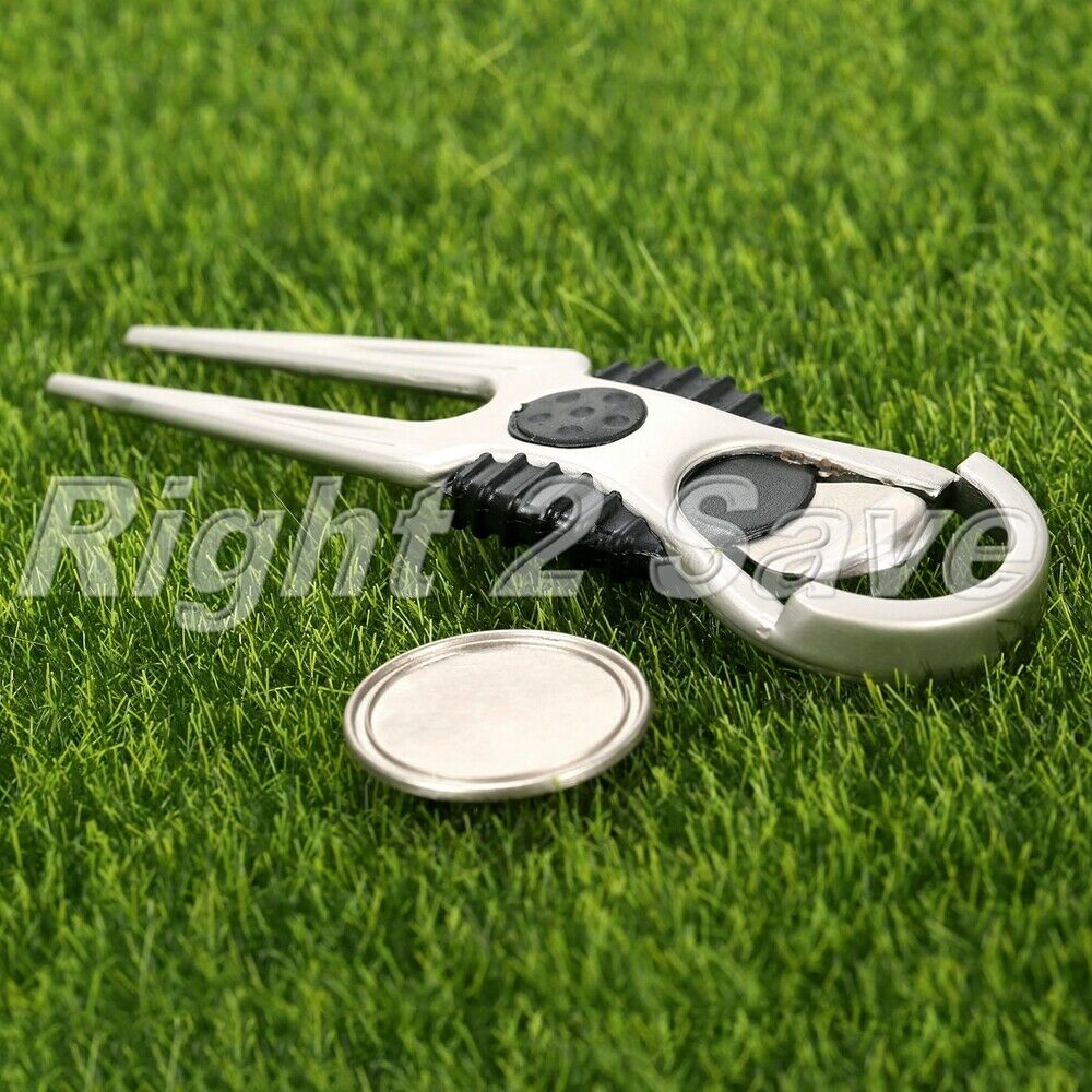 Zinc Alloy Black Golf Club Ball Putting Green Divot Fork Repair Tool Lawn use
