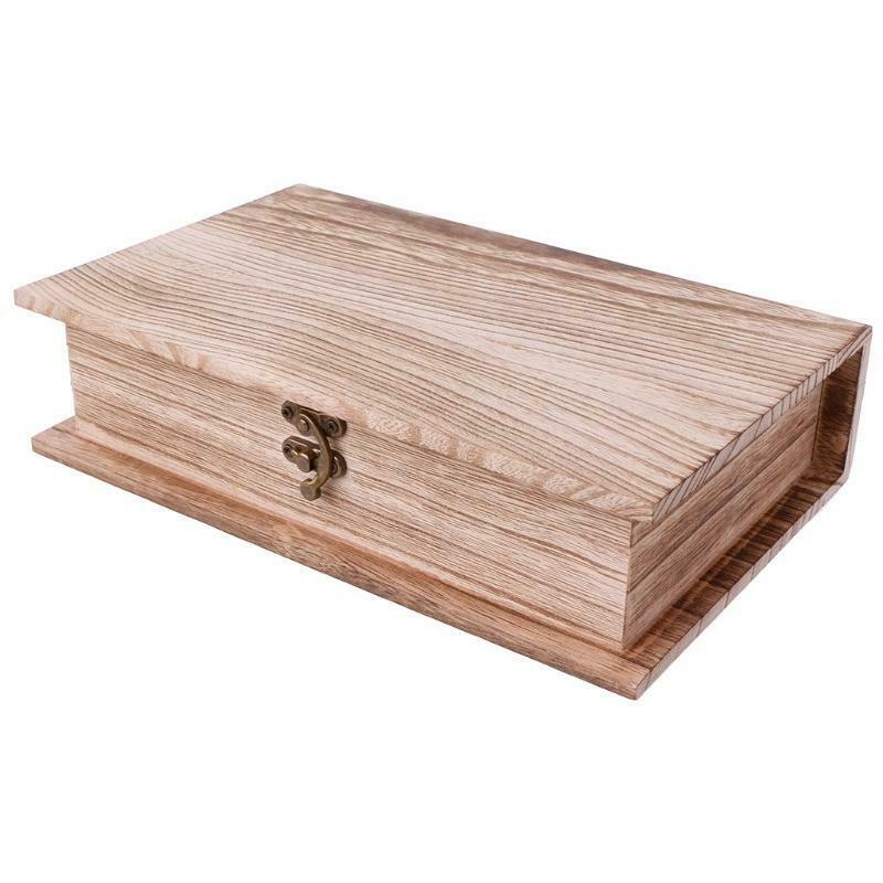 Wooden Hinged Lockable Box Jewellery Storage Case Crfats Sundries Organizer