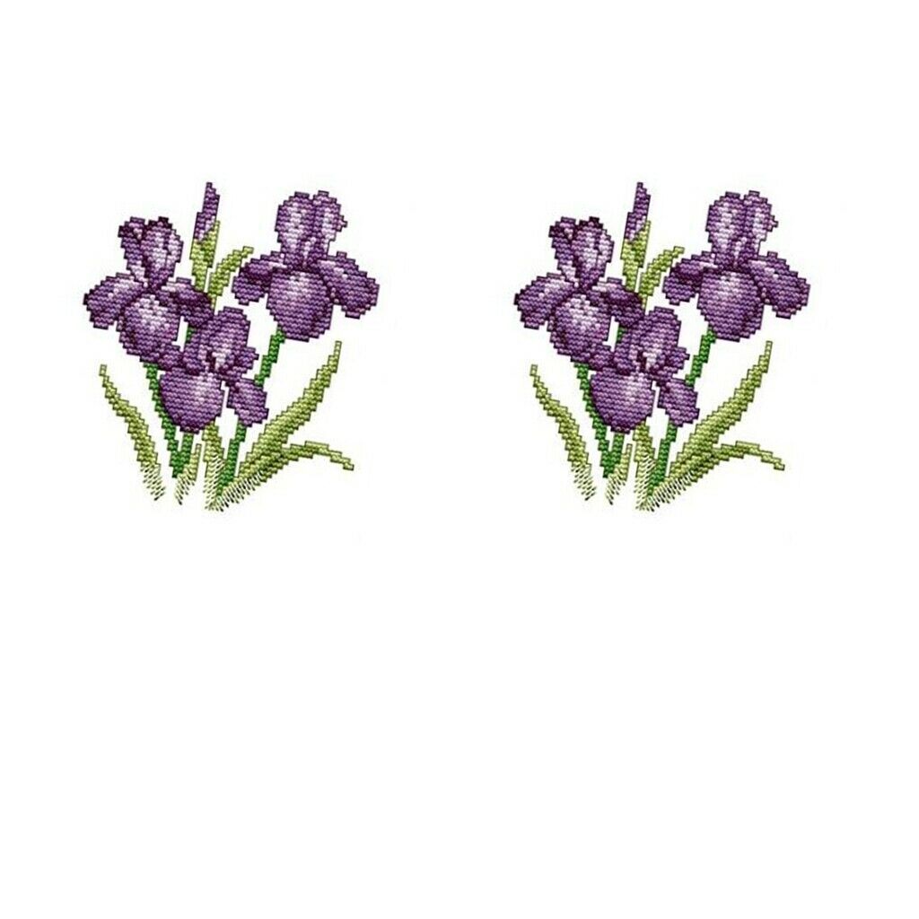 2Set Flower Pattern Stamped Cross Stitch Kit Embroidery Kit DIY Needlecraft