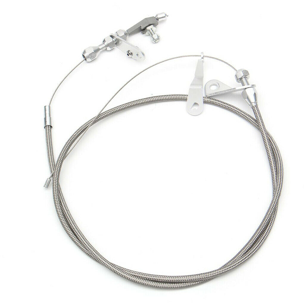 Braided Kick Down Cable Transmission Detent For Ford C6 Trans C-6