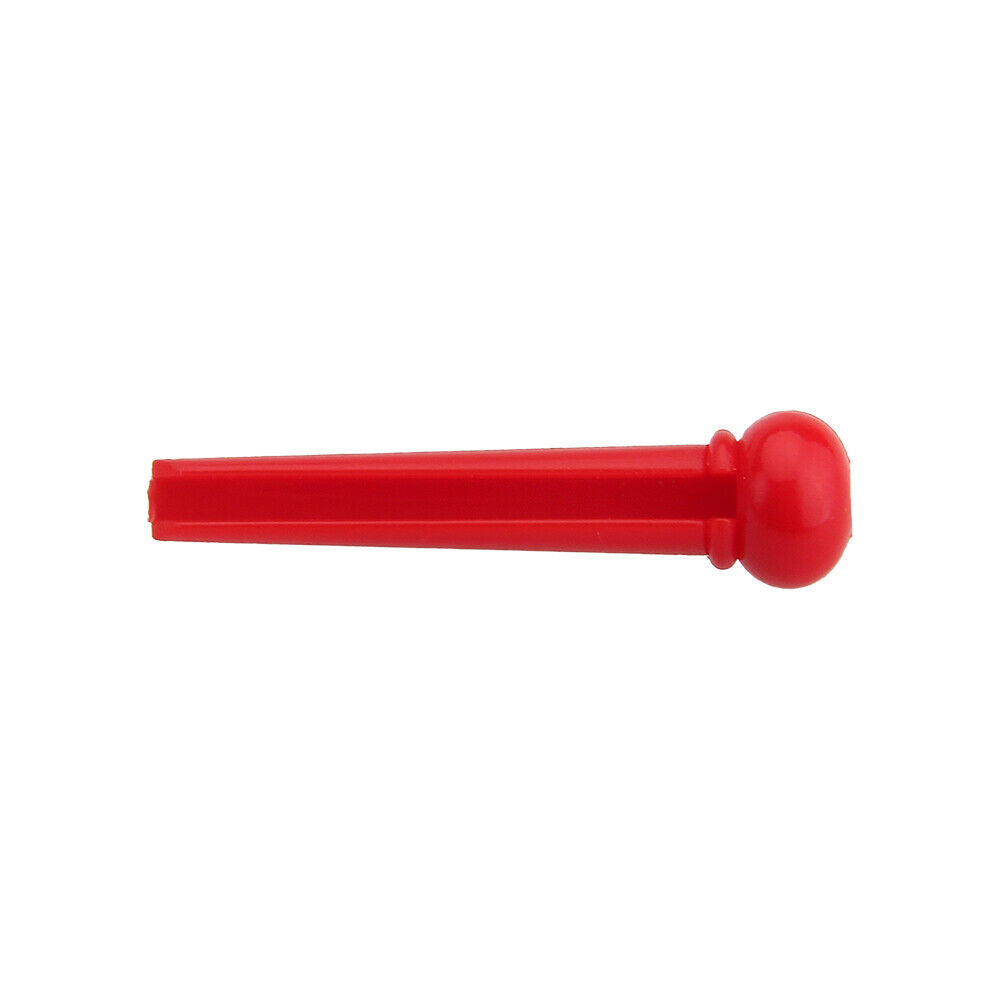 60 Pcs Acoustic Guitar Bridge Pins with White Dot Inaly Plastics Slotted Red