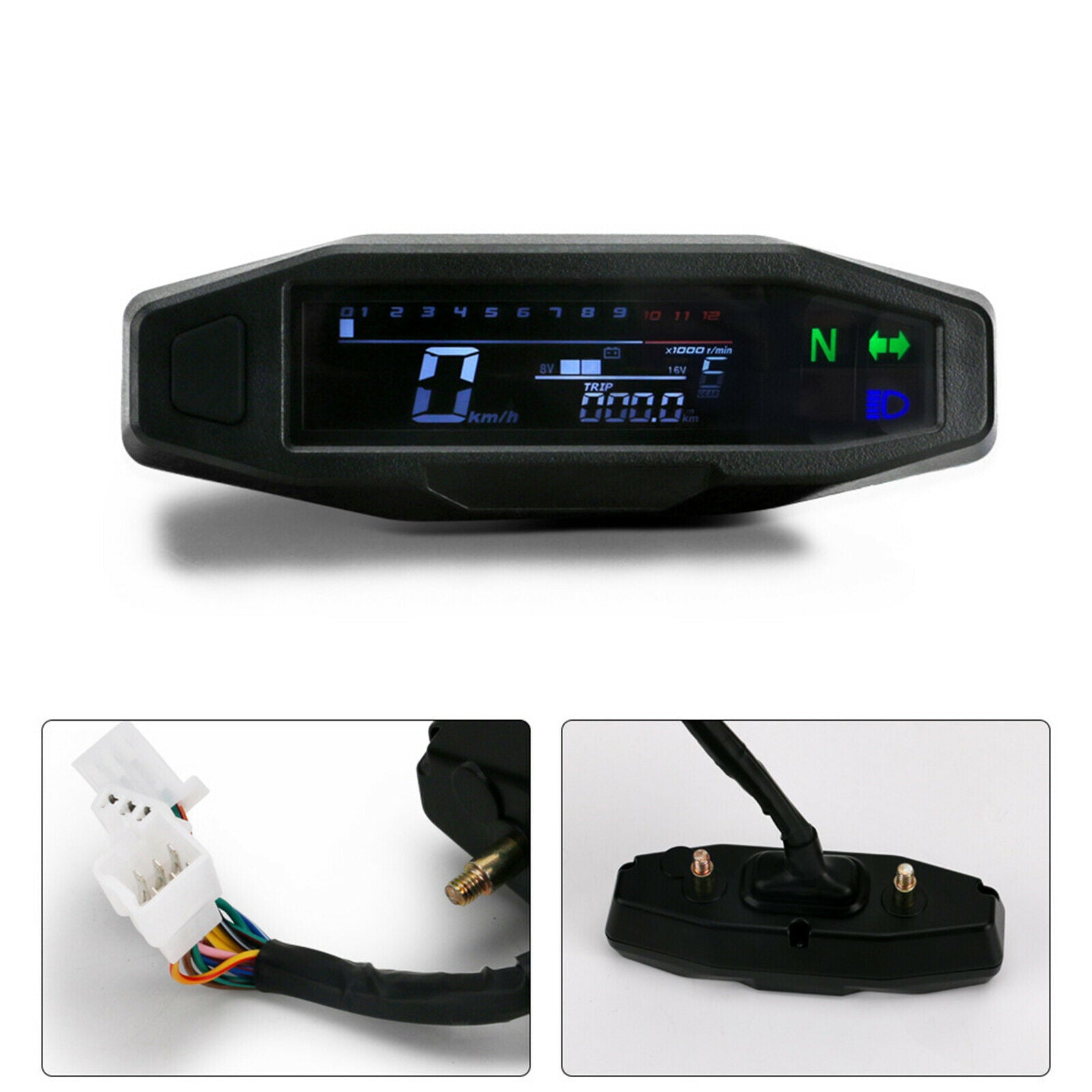 Universal Motorcycle RPM Motorcycle Meter 0~199km/H Without sensor