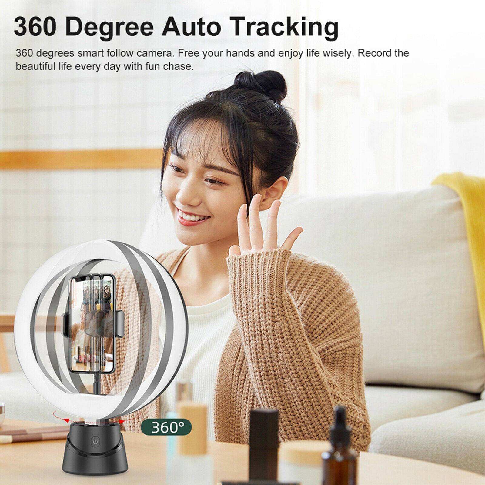 360° AI Phones Gimbal Stabilizer Face Tracking Mobile Phone Stand Holder