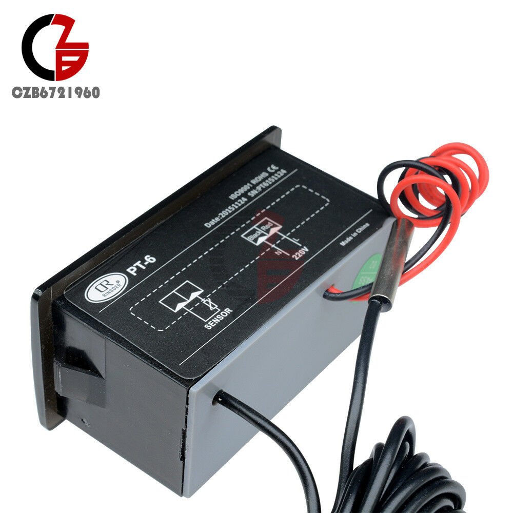 220V PT-6 Thermometer -50℃~+110℃ LED Digital Display Temperature Meter Aquarium