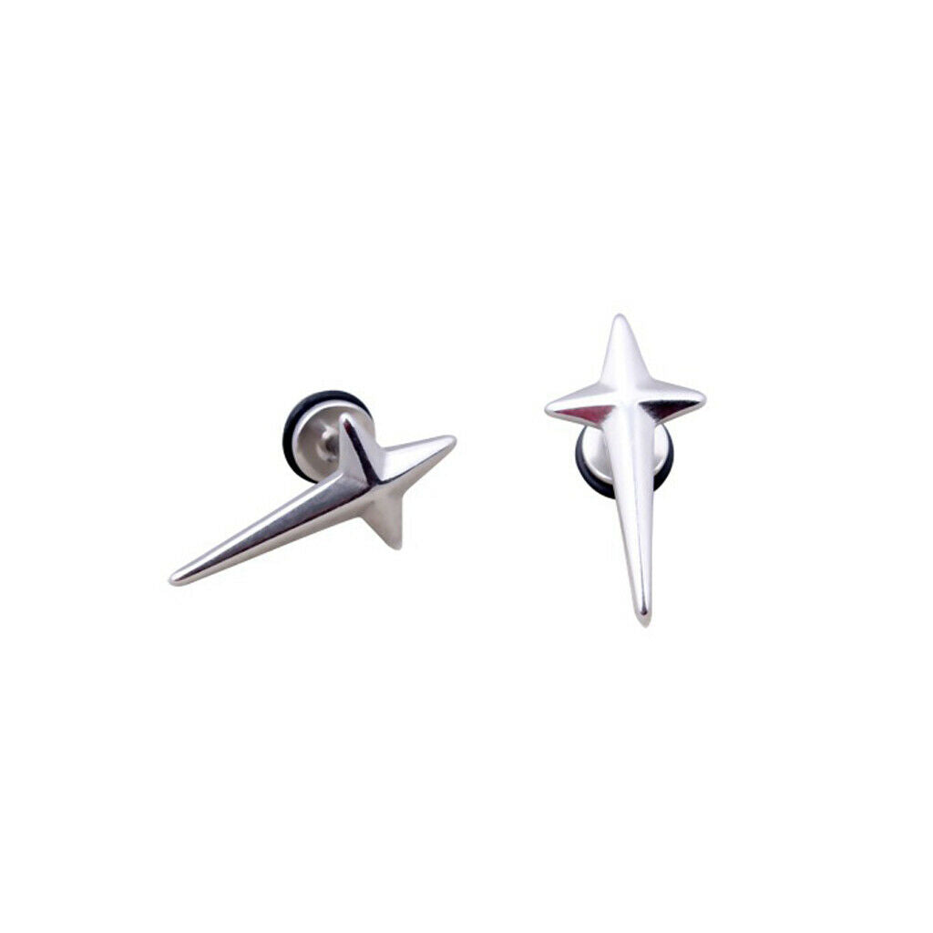 Mens Womens Non-allergic Stainless Steel Cross Design Earrings Ear Studs