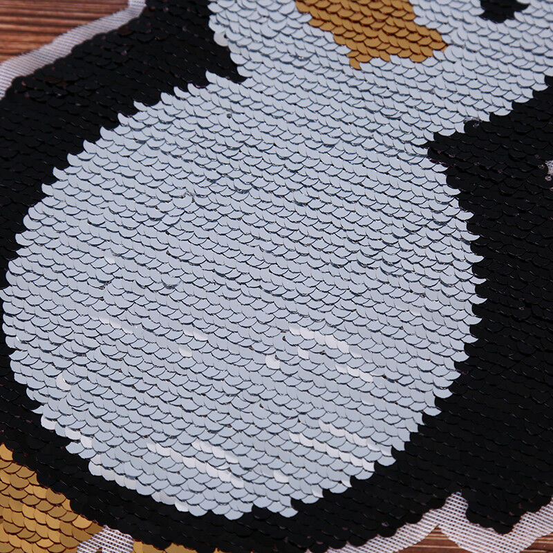 Penguin reversible sequins sew on patch clothes diy applique bag clothing coatBD