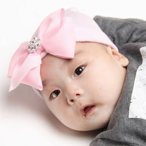 Baby Newborn Girl Infant Toddler Bowknot Beanie Cute Hat Hospital Cap Comfy BDAU