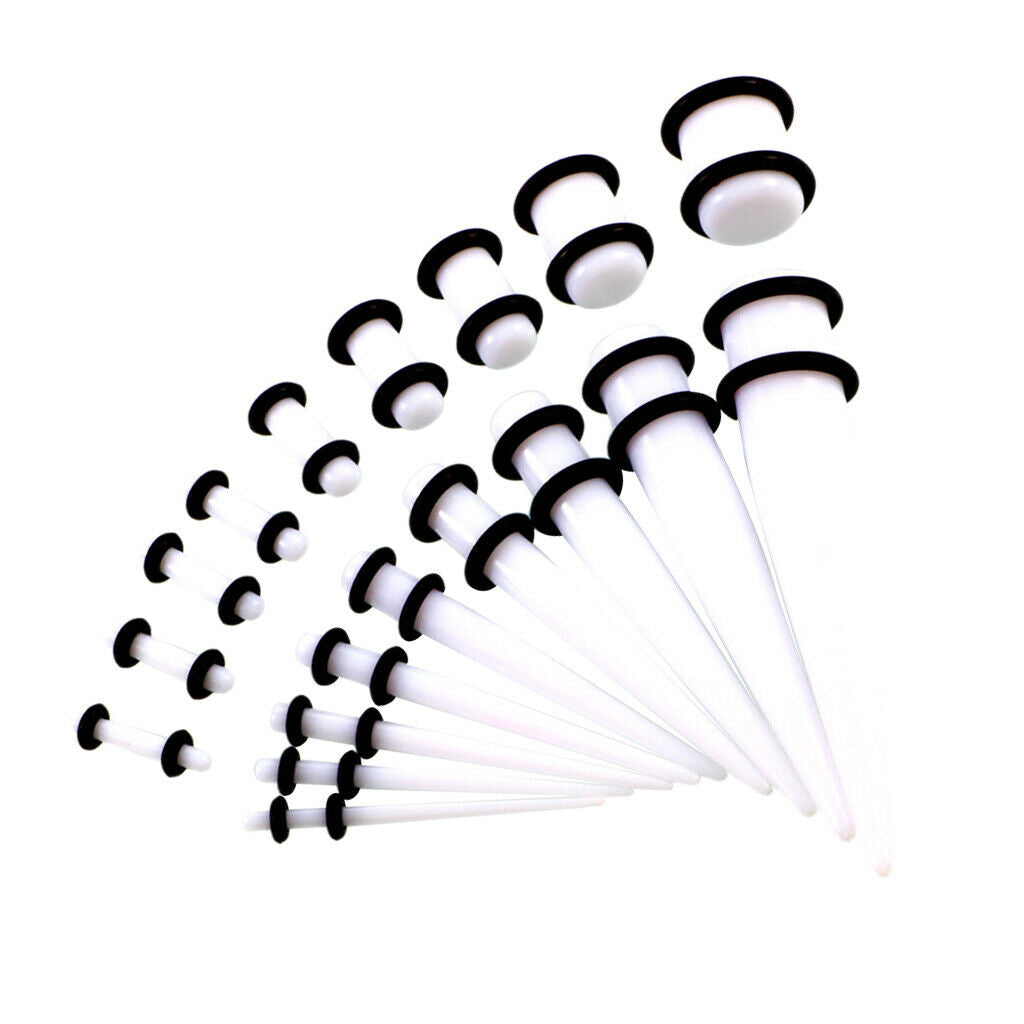 36 Pieces Ear Gauges Stretching Kit Plugs Tunnel Taper 14G-00G Expanders Kit