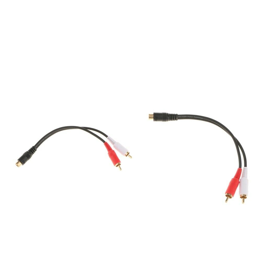 2x RCA Female Jack to 2x RCA Male Audio Cable Adapter Splitter Wire 0.2m