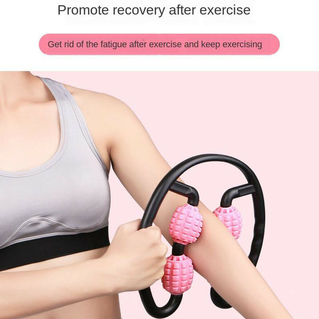 2x Handheld Massage Rolling Stick Cramps Leg Back Muscle Roller Massager