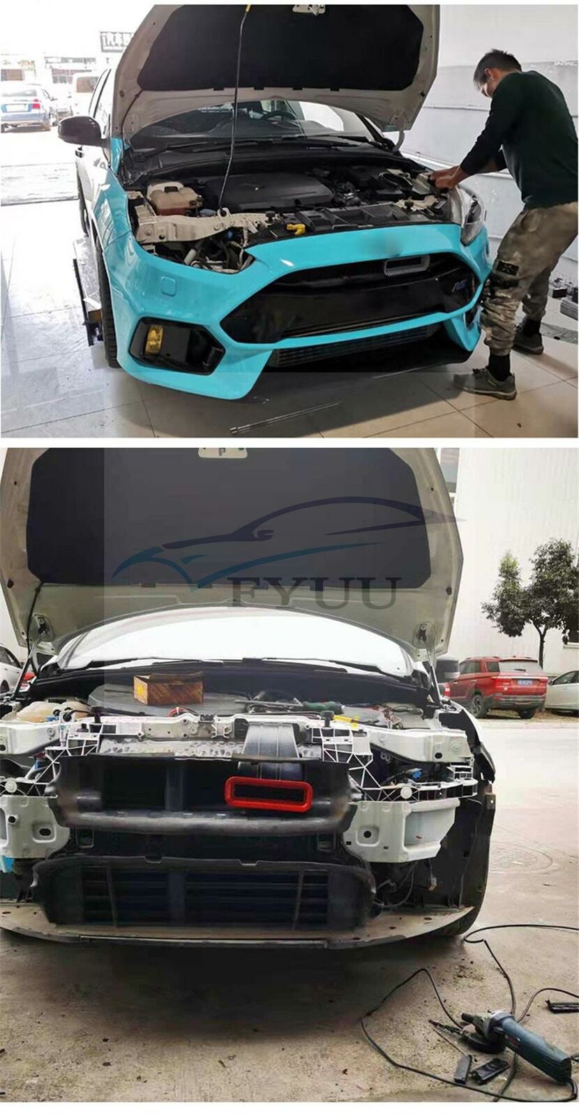 For Ford Focus 2015-2018 Hatchback Sedan Red Lip Air Intake Tuyere  Modification