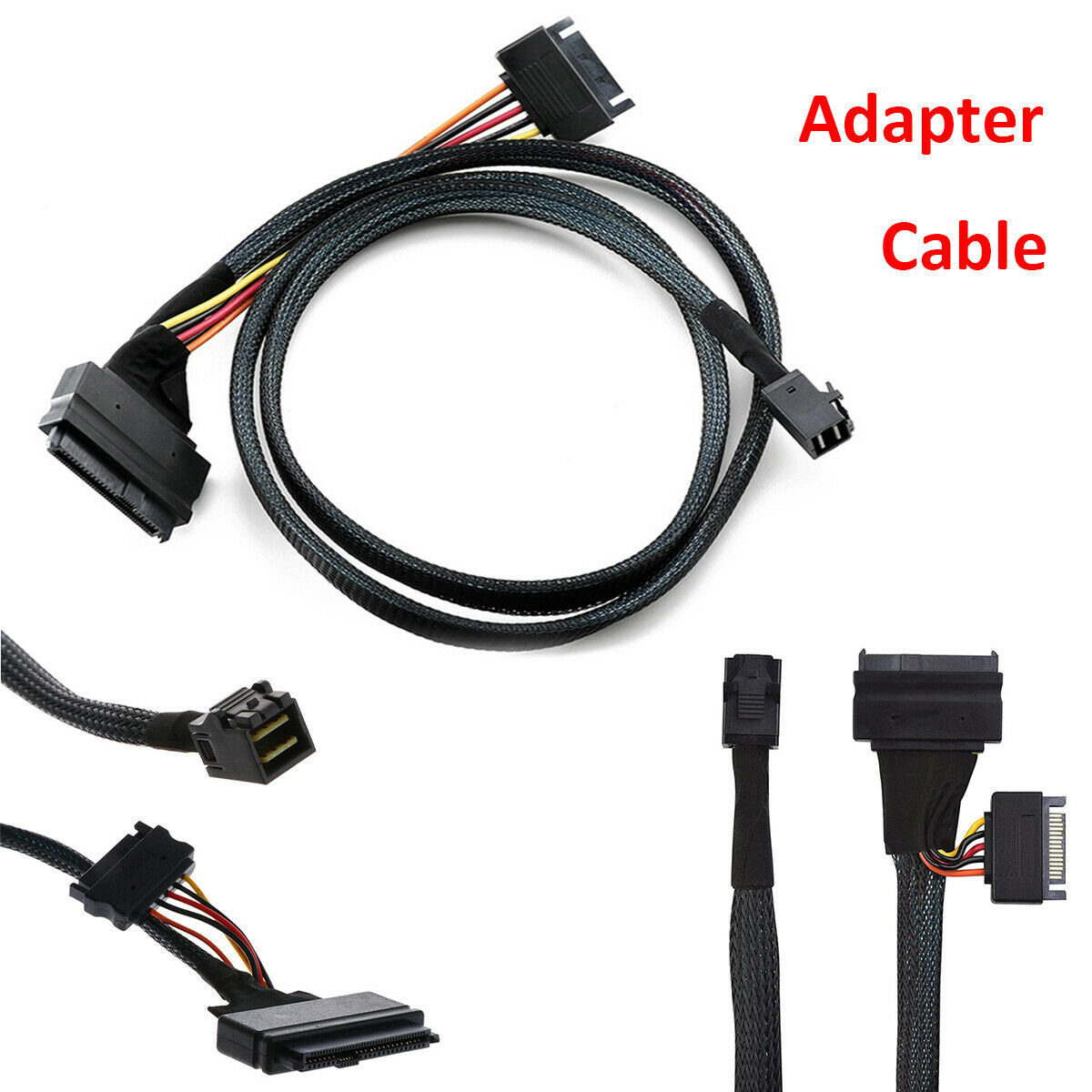 500mm SAS SFF 8643 To U.2 SFF 8639 NVMe SSD Operation SATA Power Adapter Cable