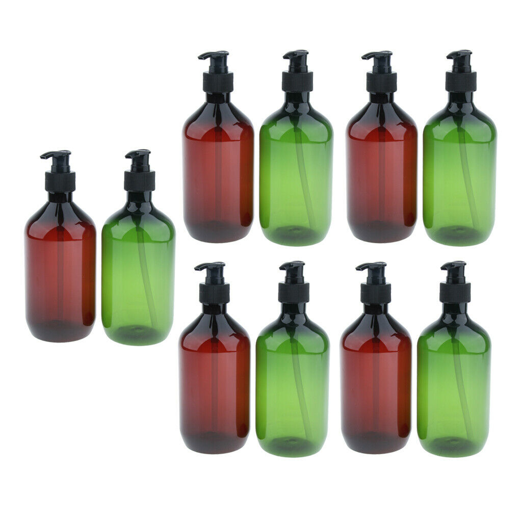 10cs/set Pump Bottles Travel Essential Oil Body Wash Gel Shampoo Containers
