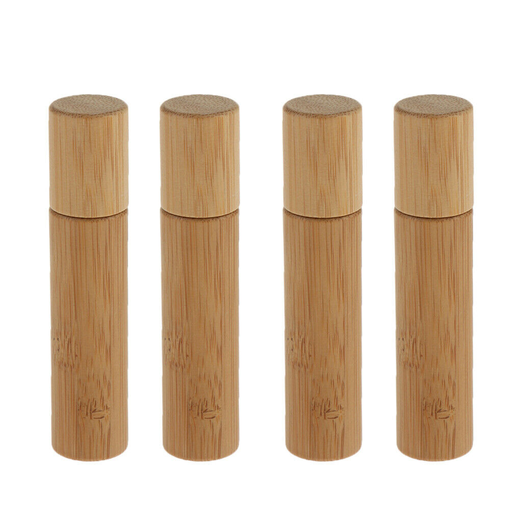 4x Travel Portable Essential Oil Liquid Sample Roller Bottles Vials 10ml