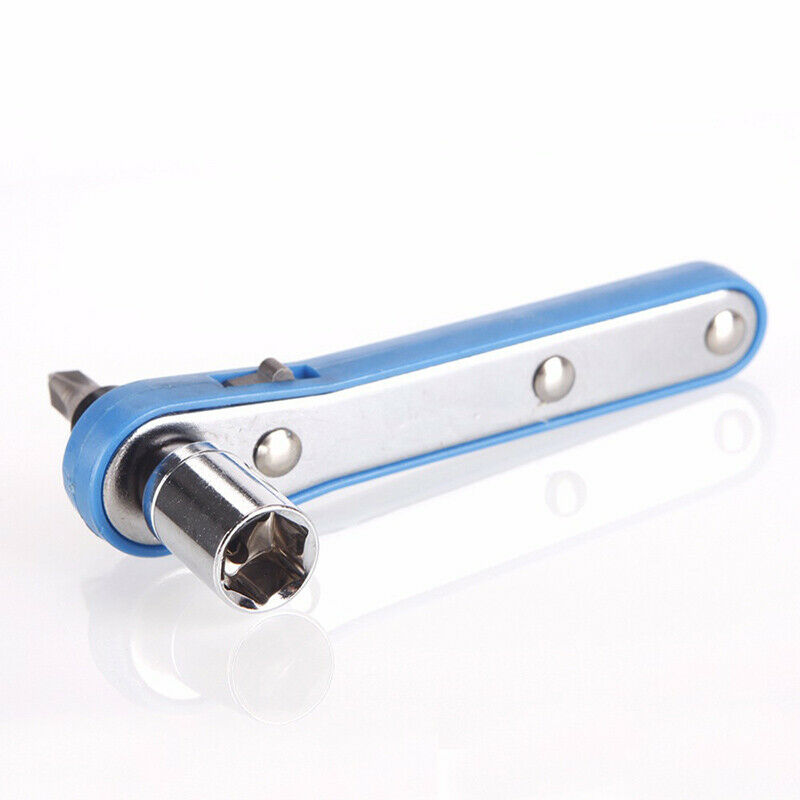 Mini portable Screwdriver Ratchet Handle Adjustable 1/4 inch Hex Drive Bits