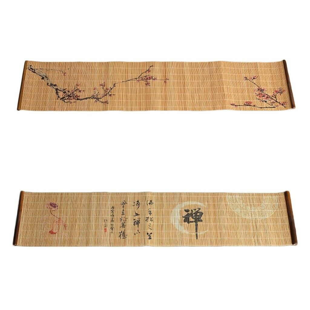 Printing Zen Bamboo Tea Mat Table Cup Mat Coaster Tea Ceremony Accs Table Decor