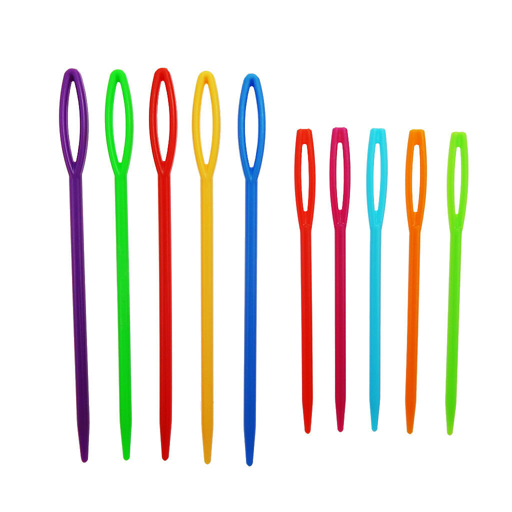 200 x Plastic Big Eye Weaving Needles Stitching Needles for Kids DIY Crafts