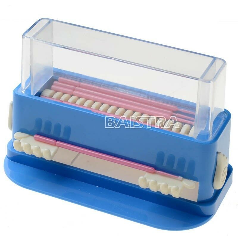 1PC AZDENT Dental Cotton Tip Microfiber Brush Dispenser Holder Blue 14.5*7*10cm
