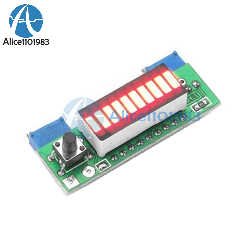 LM3914 Battery Capacity Power Level Red LED Indicator for Li-ion Battery 3.7V