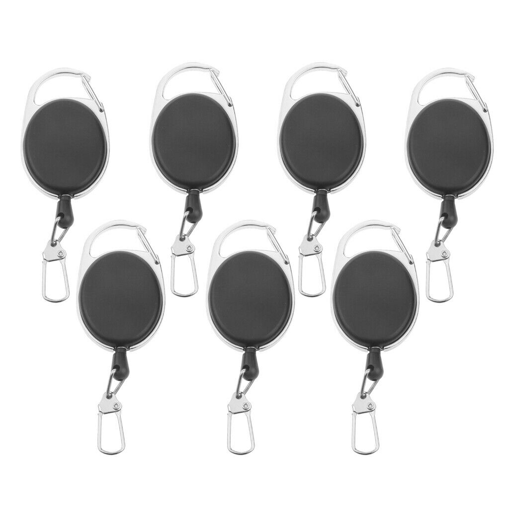 7Pcs Key Retractor Holder Extractor Card Nylon Wire Crafts Plastic 65x35mm